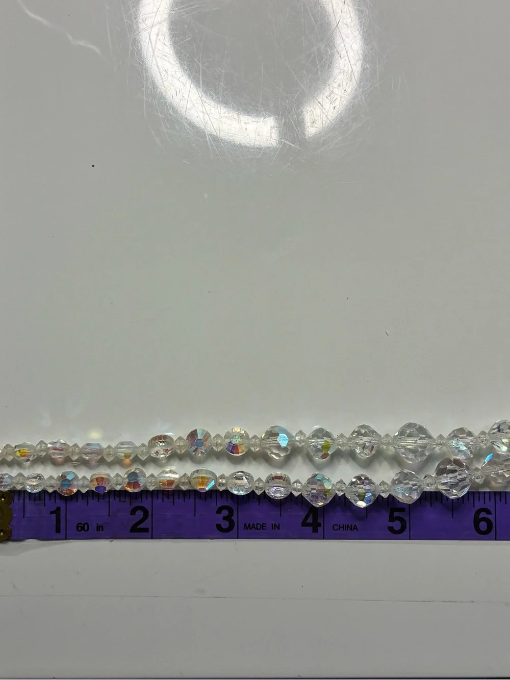 Crystal Aurora Borealis Multi-Strand Statement Necklace - Clear Iridescent EUC